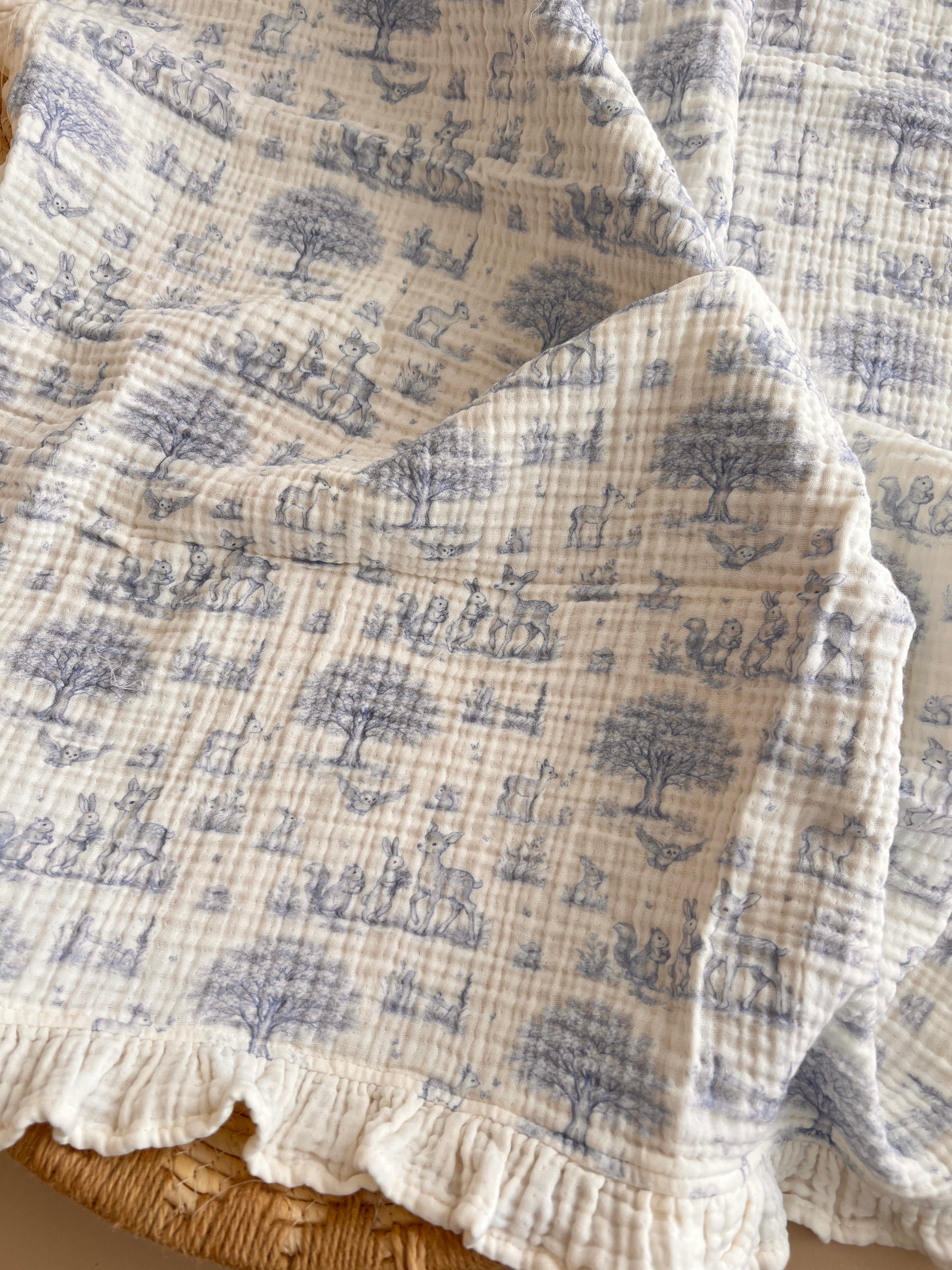 Batanie Nape 110x110cm me Dizenjo blu me Kafshe