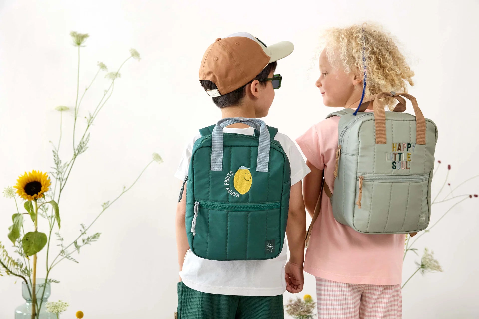 Çantë Shpine per Femije "Mini Square Backpack" - Lemon Dark Green