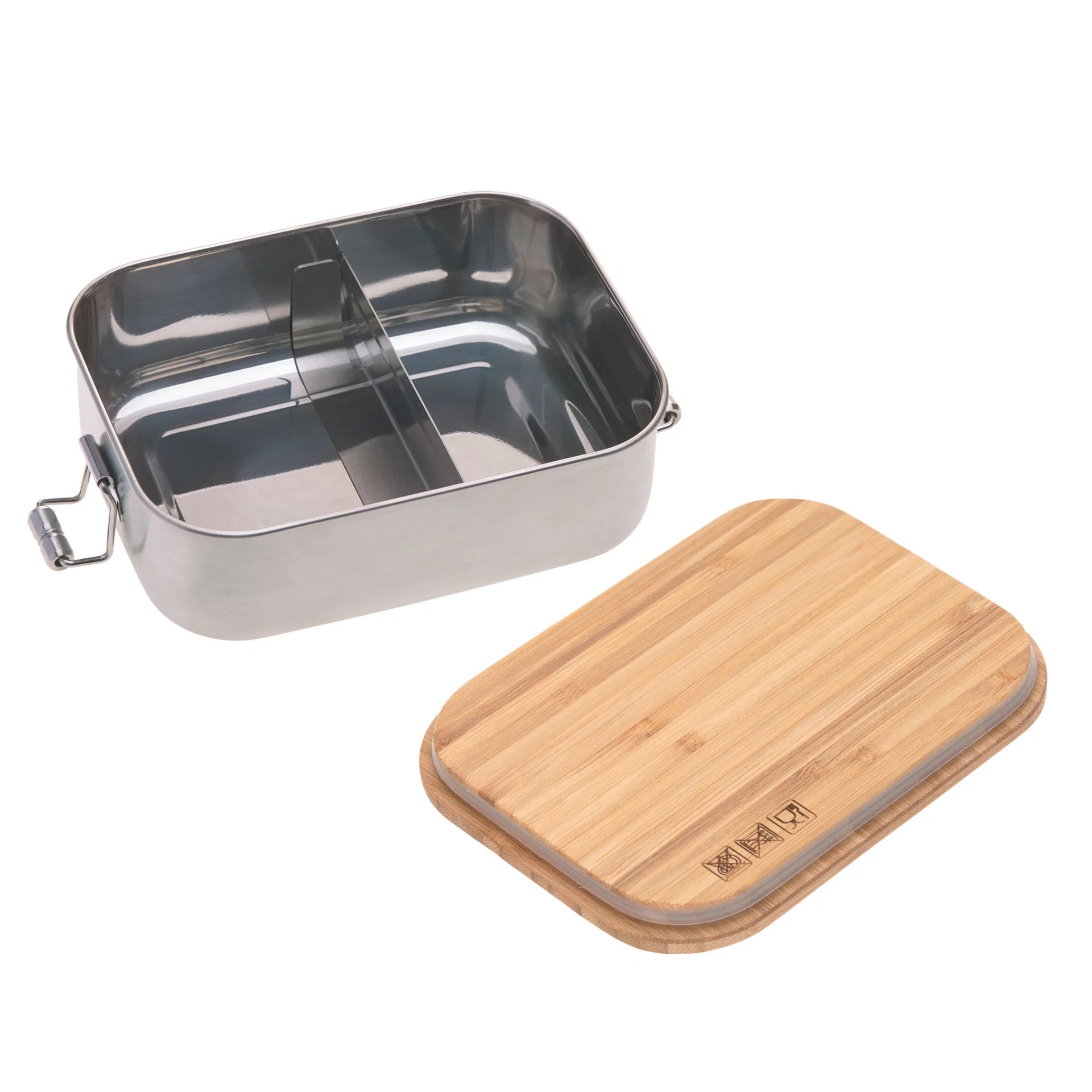 Kuti Ushqimi prej Çeliku Inox me Kapak Bambuje – LÄSSIG Garden Explorer