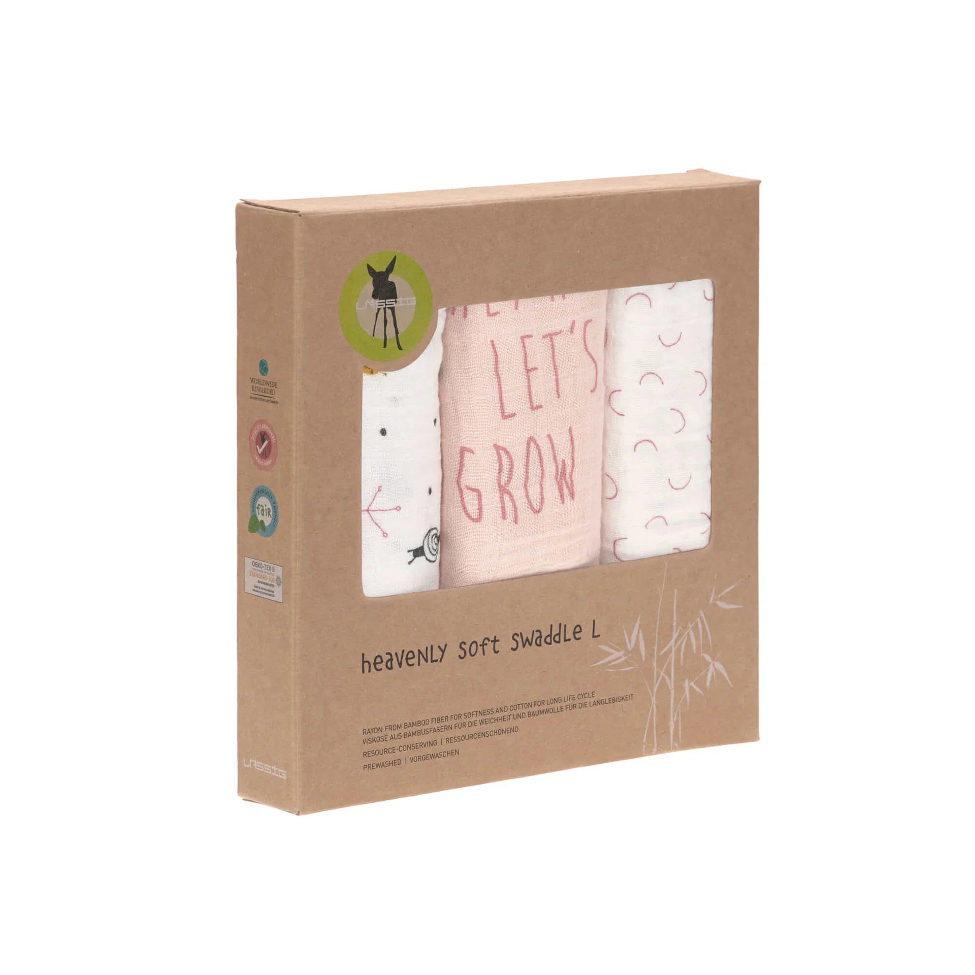 Set me 3 Napa "Heavenly Soft Swaddle L" – LÄSSIG, Garden Explorer Snail
