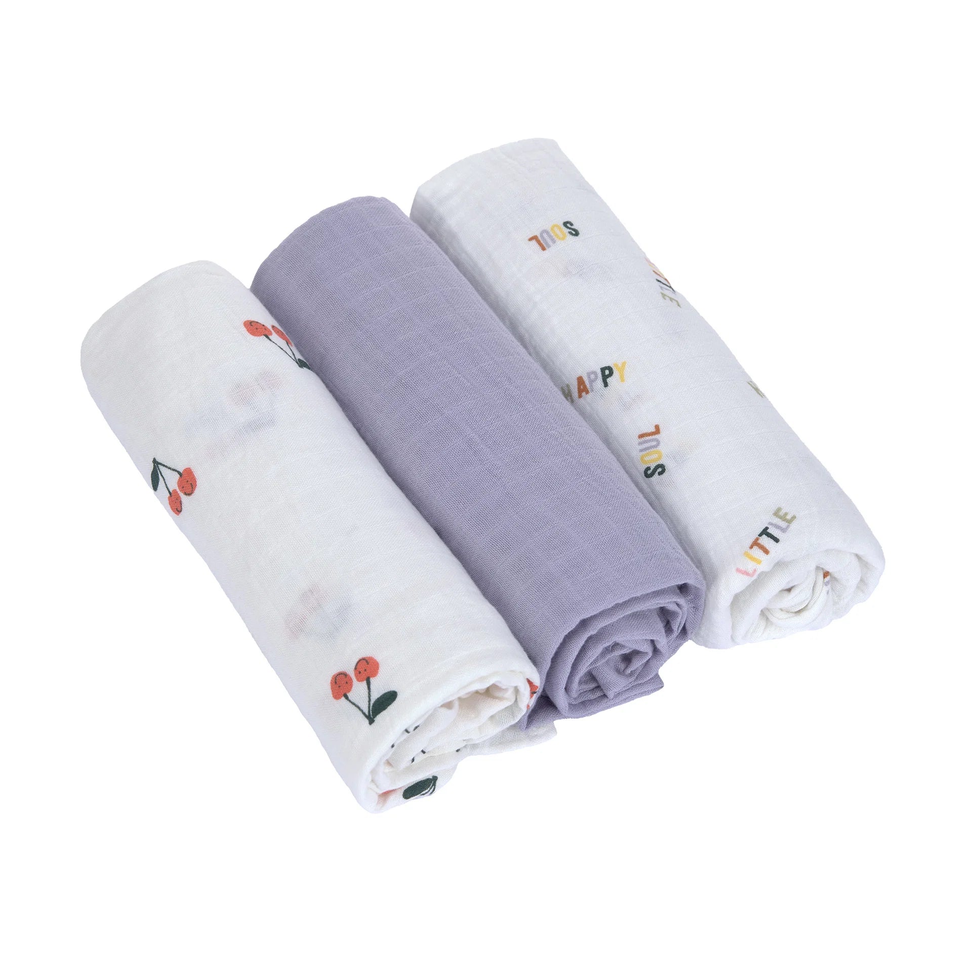 Set me 3 Napa Musline "Swaddle & Burp Blanket L"- Cherry