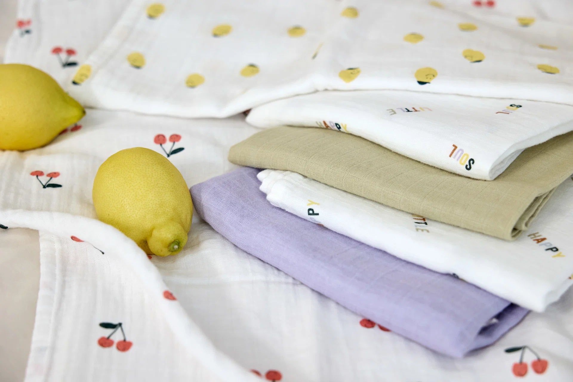 Set me 3 Napa Musline "Swaddle & Burp Blanket L"- Cherry