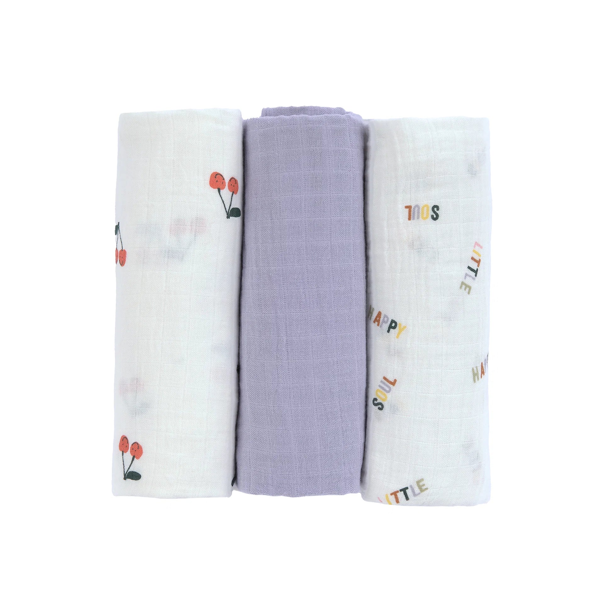 Set me 3 Napa Musline "Swaddle & Burp Blanket L"- Cherry