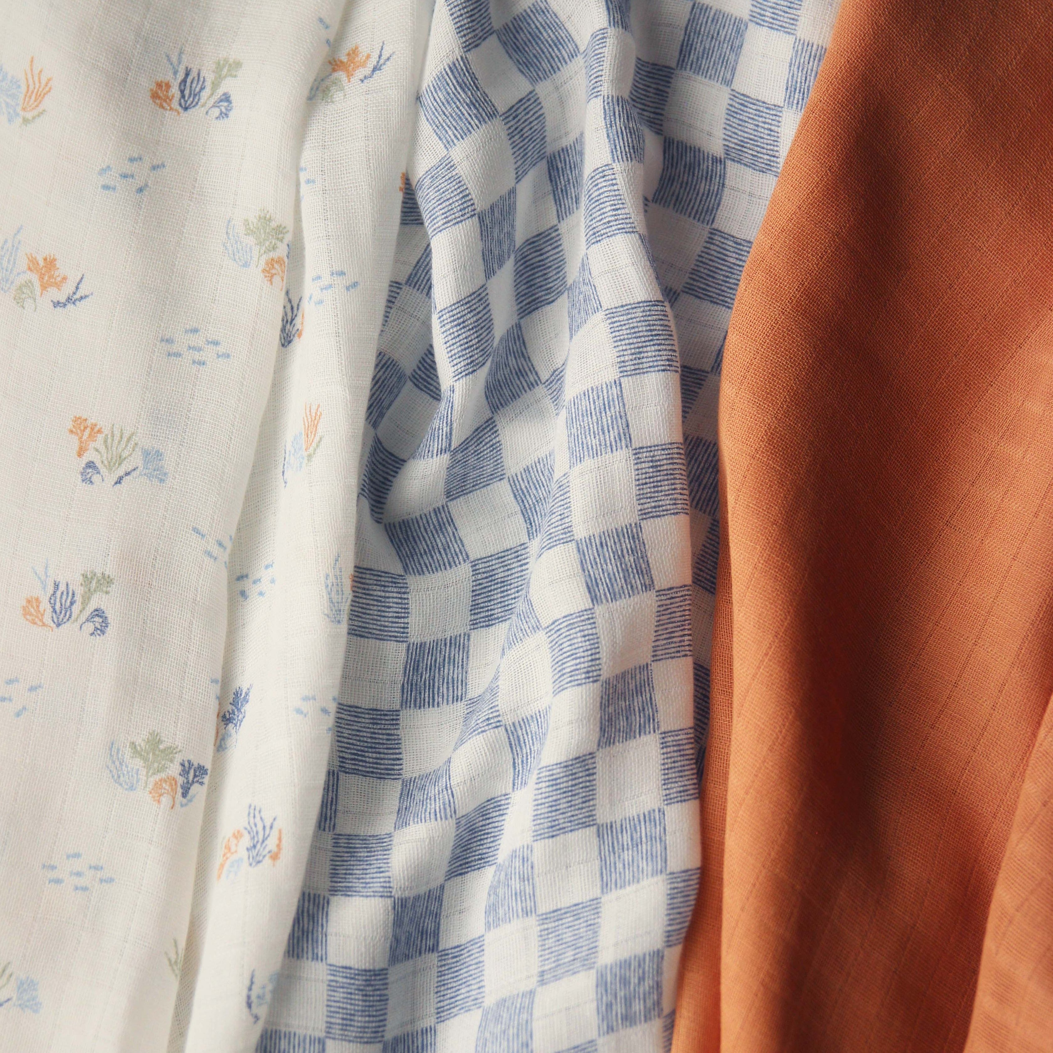 Set me 3 Napa Muslin Pambuk Organikc coastline