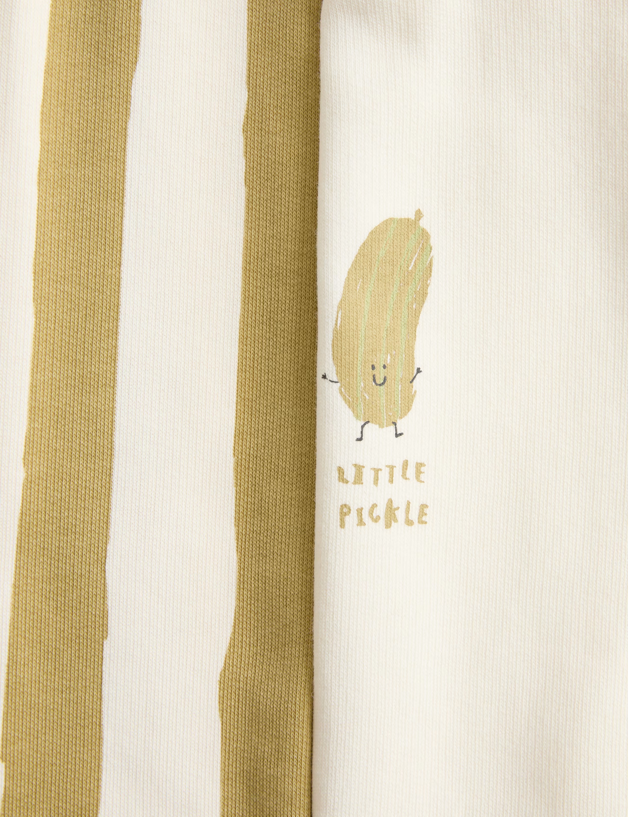 Kostum me Bluze Krem & Pantallona me Vija - "Little Pickle"