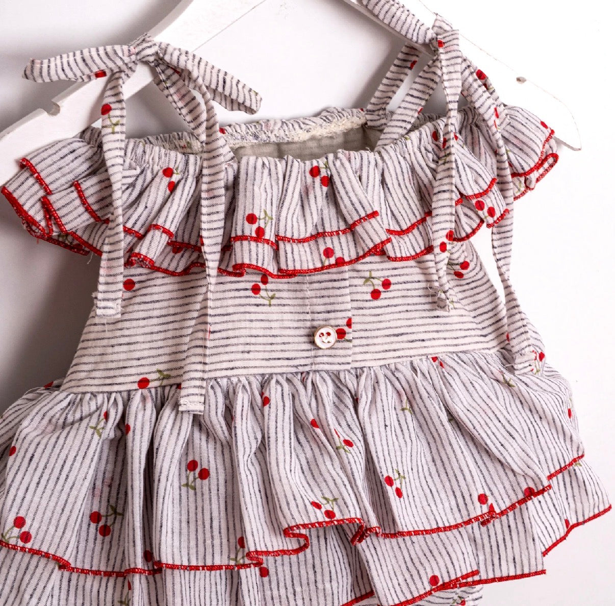 Fustan-Romper  "Cherry Soft Grey"