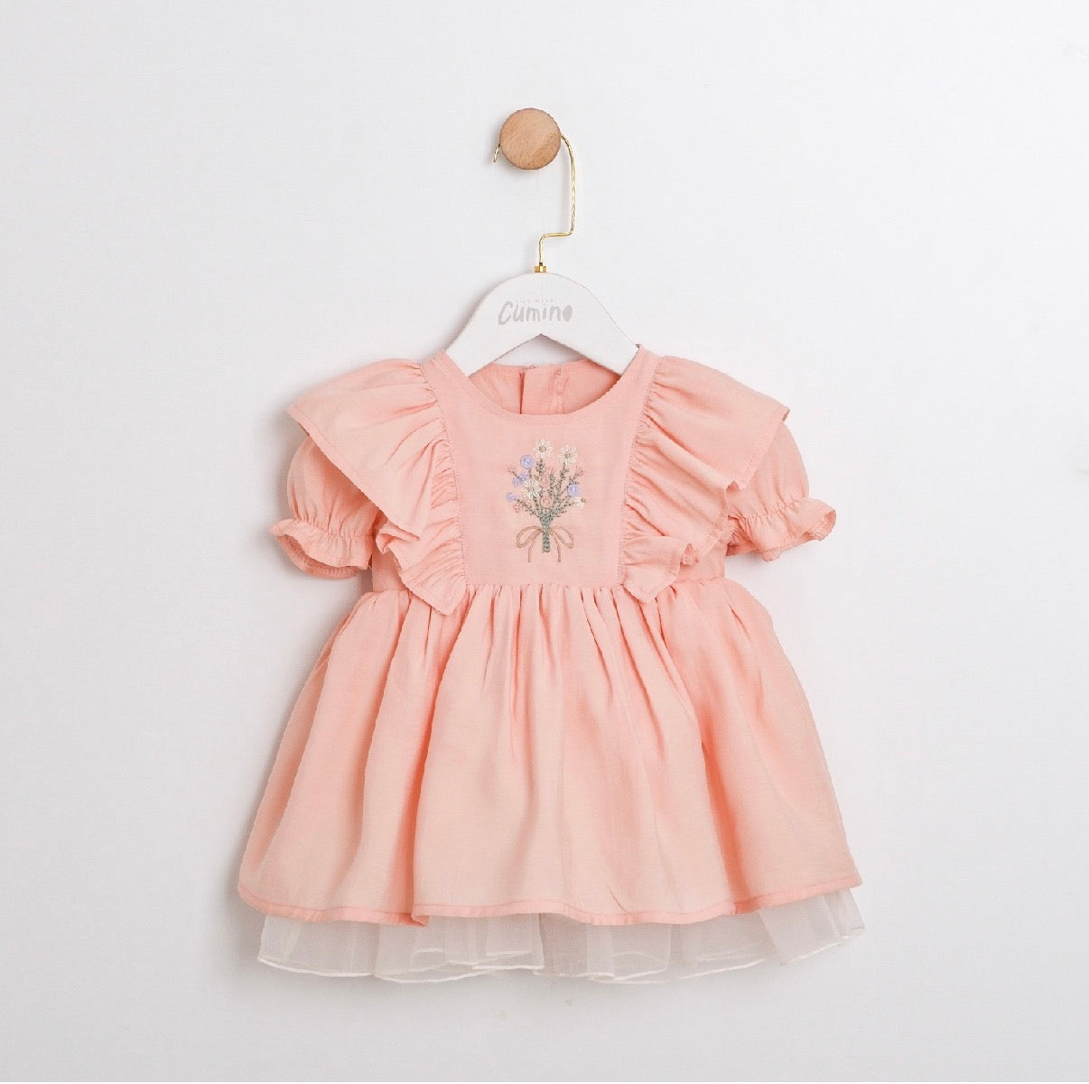 Fustan Me Lule Peach
