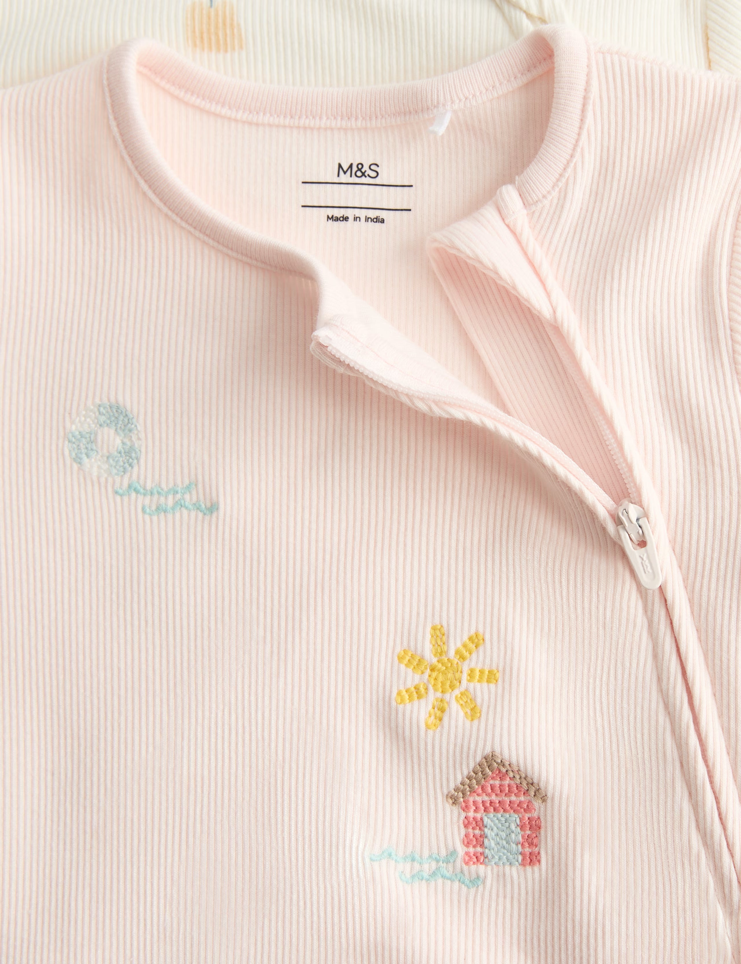 Set me 3 Romper - Roze, i bardhe, i verdhe