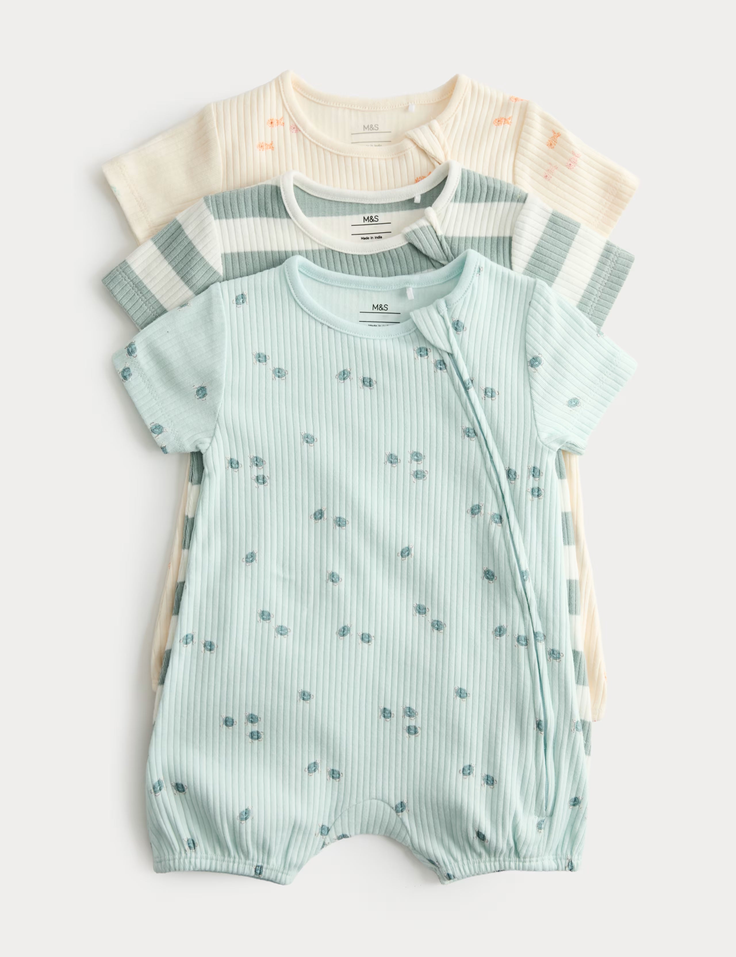 Set me 3 Romper -"Sea Life & Stripes"