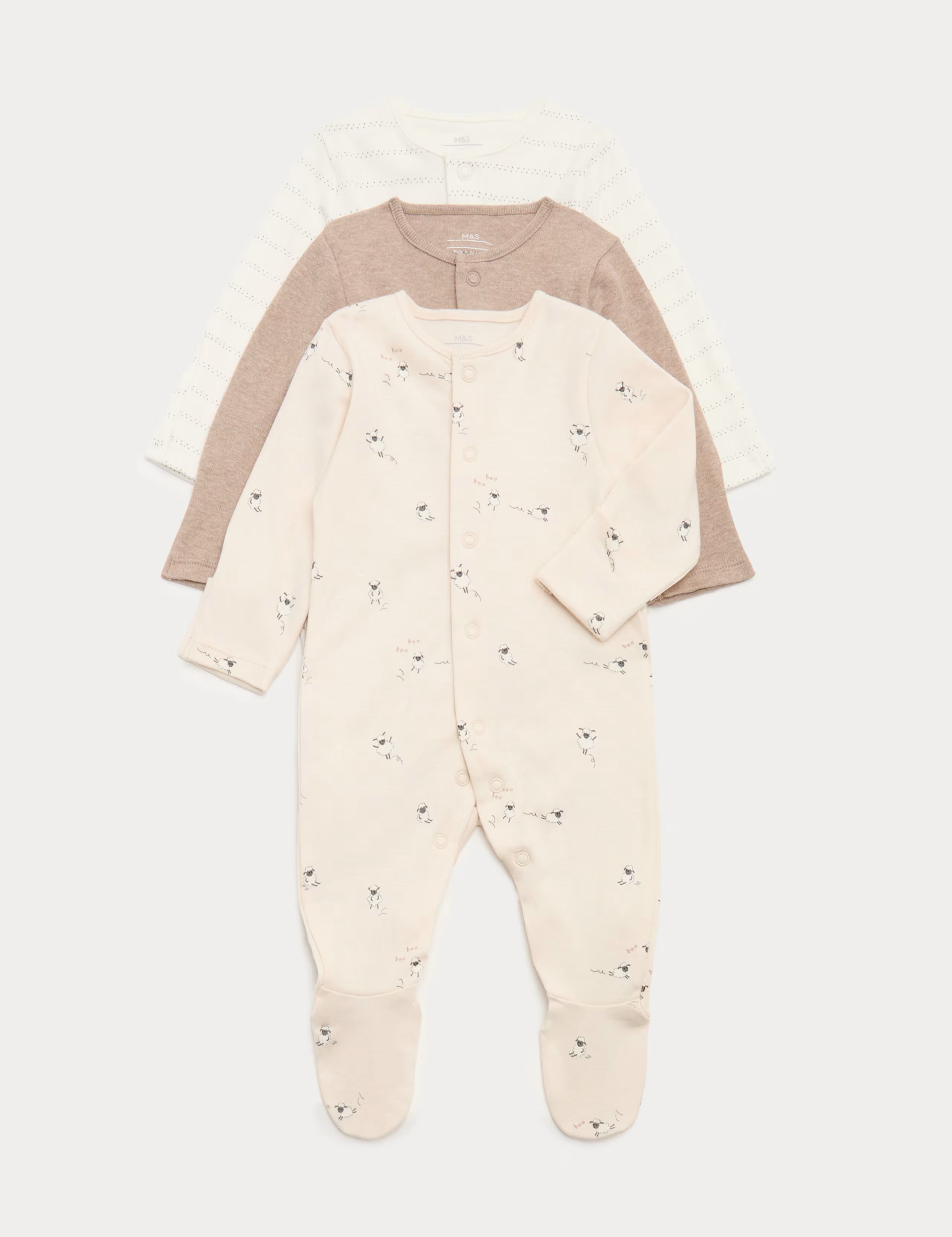 Set me 3 Tutina (Sleepsuits) – 100% Pambuk Pure