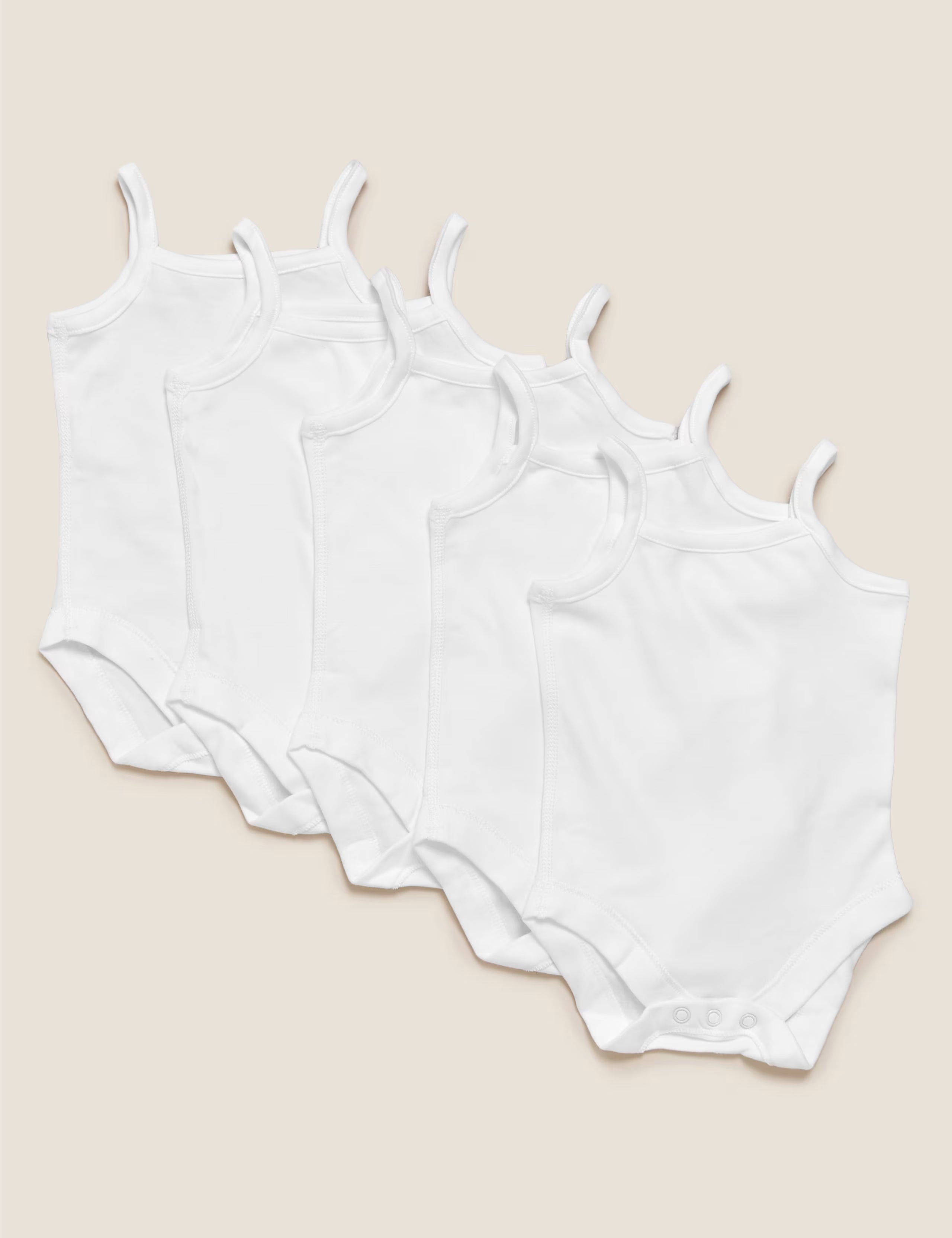 Set me 5 Body me Rripa, Pambuk i Paster ne Ngjyre te Bardhe/White