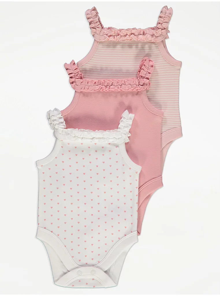 Set me 3 Kostume "Pink Hearts" - Body & Mbathje