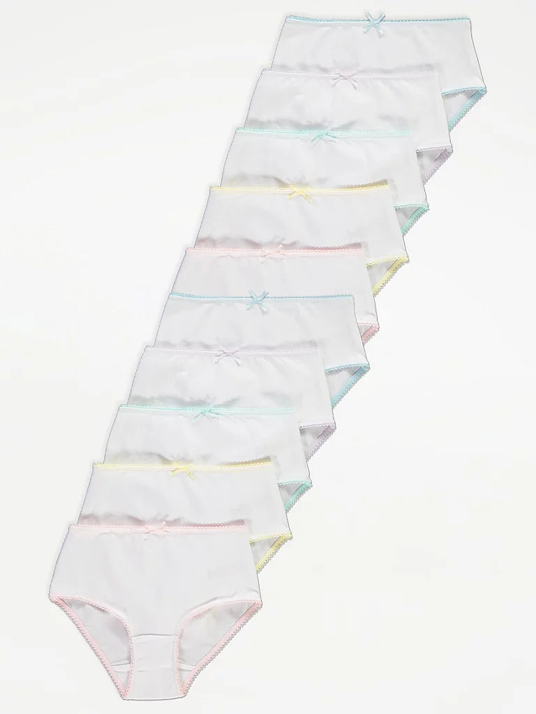 Set me 10 Pale Mbathje - te Bardha me Fjongo me Ngjyra