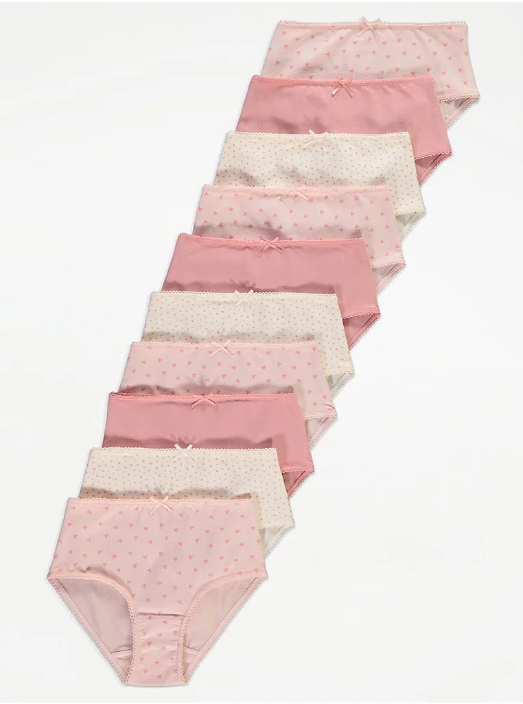Set me 10 Mbathje per Vajza – Pink & White Hearts