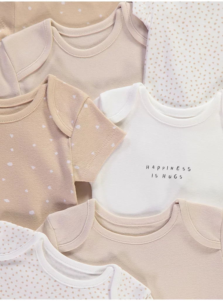 Set Me 7 Body me menge te shkurtra "Happiness is Hugs" – 100% Pambuk Natyral
