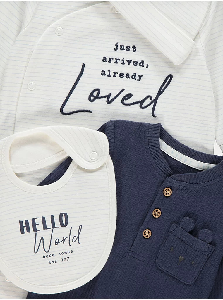 Set Materniteti Blu - "Hello World"