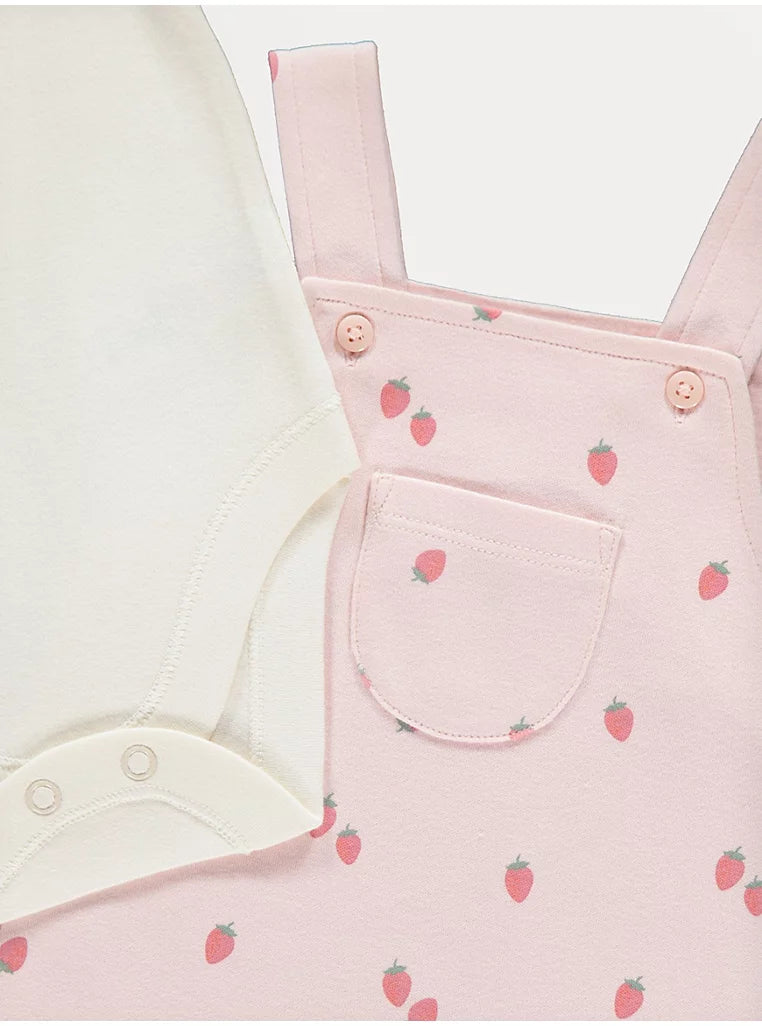 Set Dy Pjesesh: Serafon Roze me Luleshtrydhe & Body Pambuku
