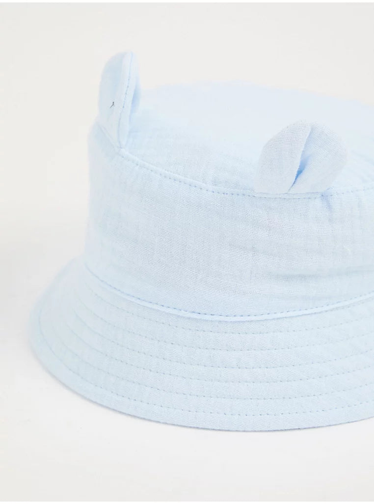 Set me 2 Kapele "Bucket" me Veshë: Bardhë & Blu