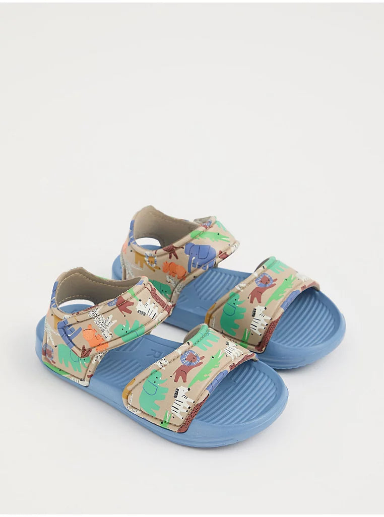Sandale me Rripa dhe Print Kafshesh - Animal Print