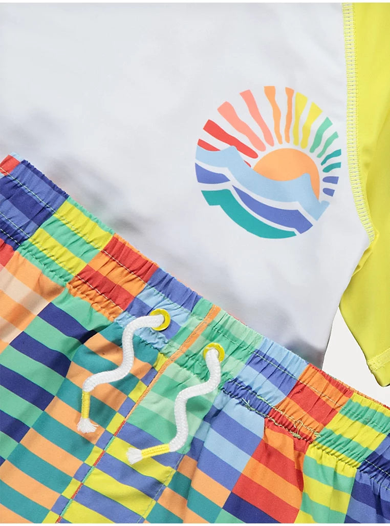 Kostum Plazhi me 2 Pjese "Sunny Waves" (Bluze Rashguard + Pantallona)