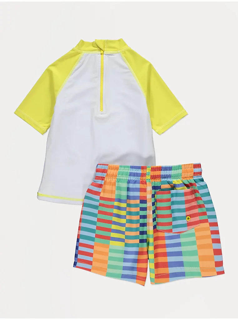 Kostum Plazhi me 2 Pjese "Sunny Waves" (Bluze Rashguard + Pantallona)