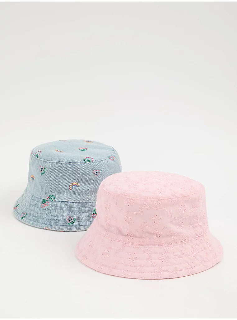 Set me 2 Kapele Verore "Denim & Pink Broderie" (Model Bucket)