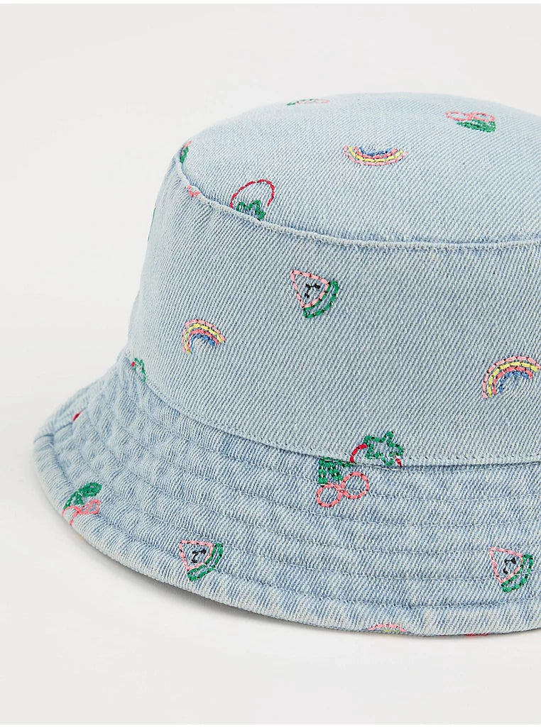 Set me 2 Kapele Verore "Denim & Pink Broderie" (Model Bucket)