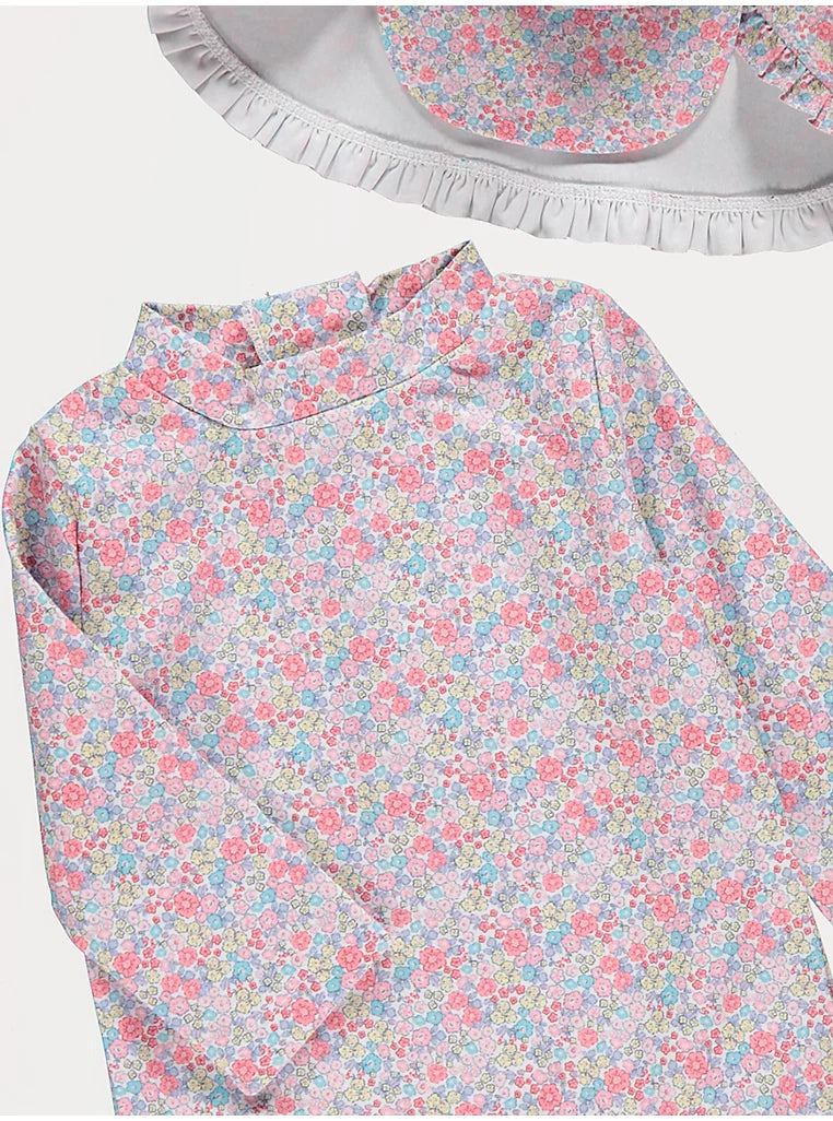 Trupore Plazhi me Mbrojtje UV UPF 40+ dhe Kapele - Ditsy Floral