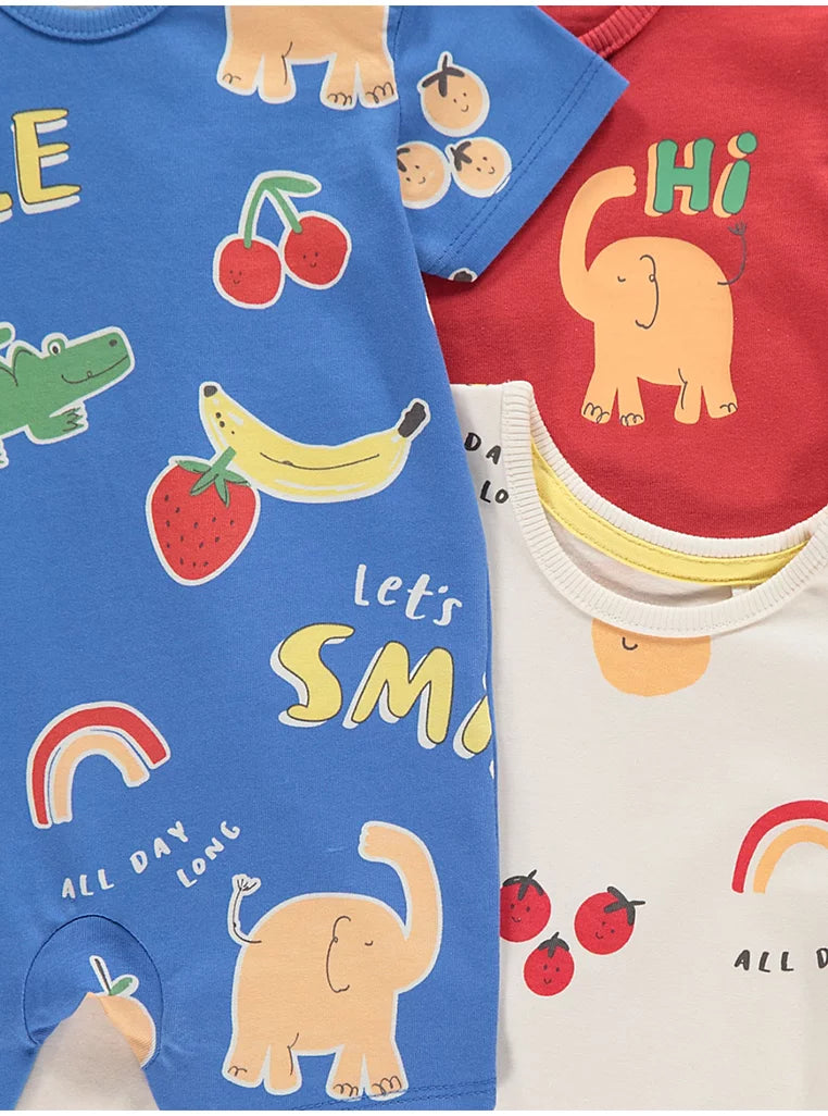Set me 3 Romper - Printe Kafshesh