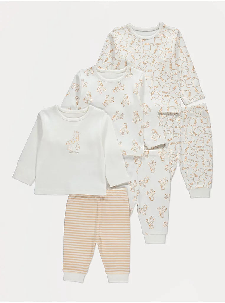 Set 3 Pizhame "Little Cutie Giraffe" - Nuanca Neutrale