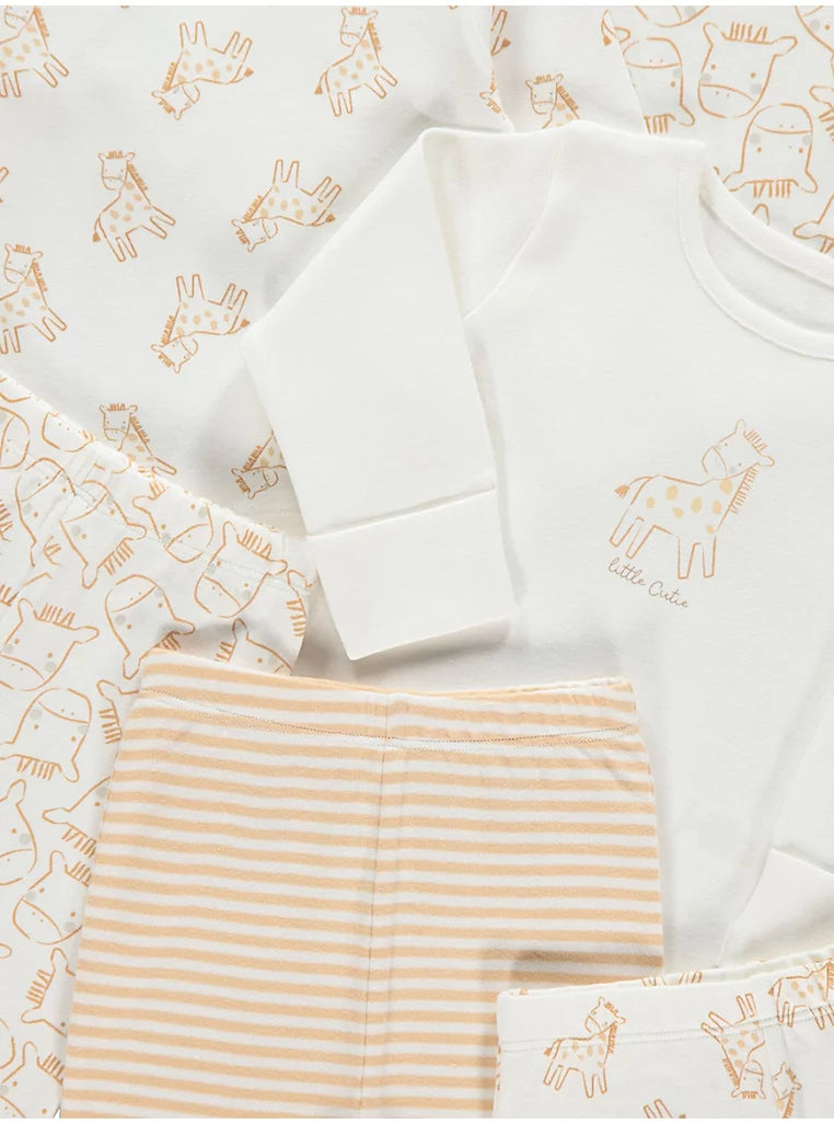 Set 3 Pizhame "Little Cutie Giraffe" - Nuanca Neutrale
