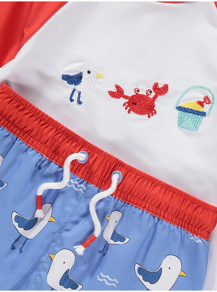 Kostum Plazhi "Seagull & Lobster" me Bluzë UV dhe Pantallona