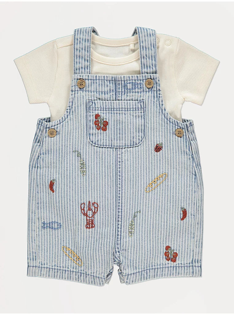 Palicete Xhins me Body Poshte "Striped Food Embroidered"