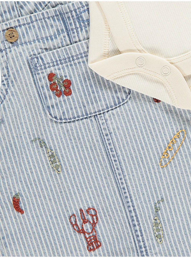 Palicete Xhins me Body Poshte "Striped Food Embroidered"