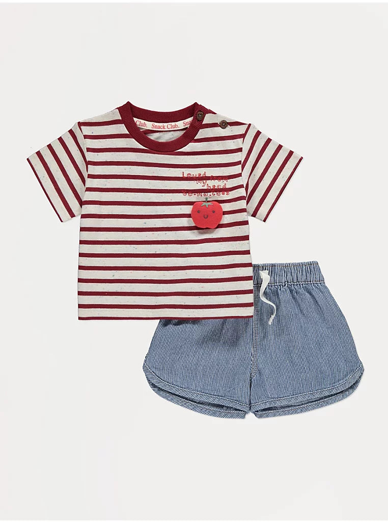 Kostum me Bluze & Pantallona Red Striped Tomato