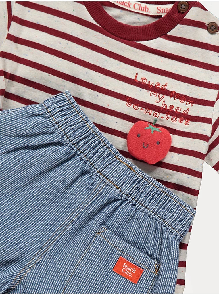 Kostum me Bluze & Pantallona Red Striped Tomato