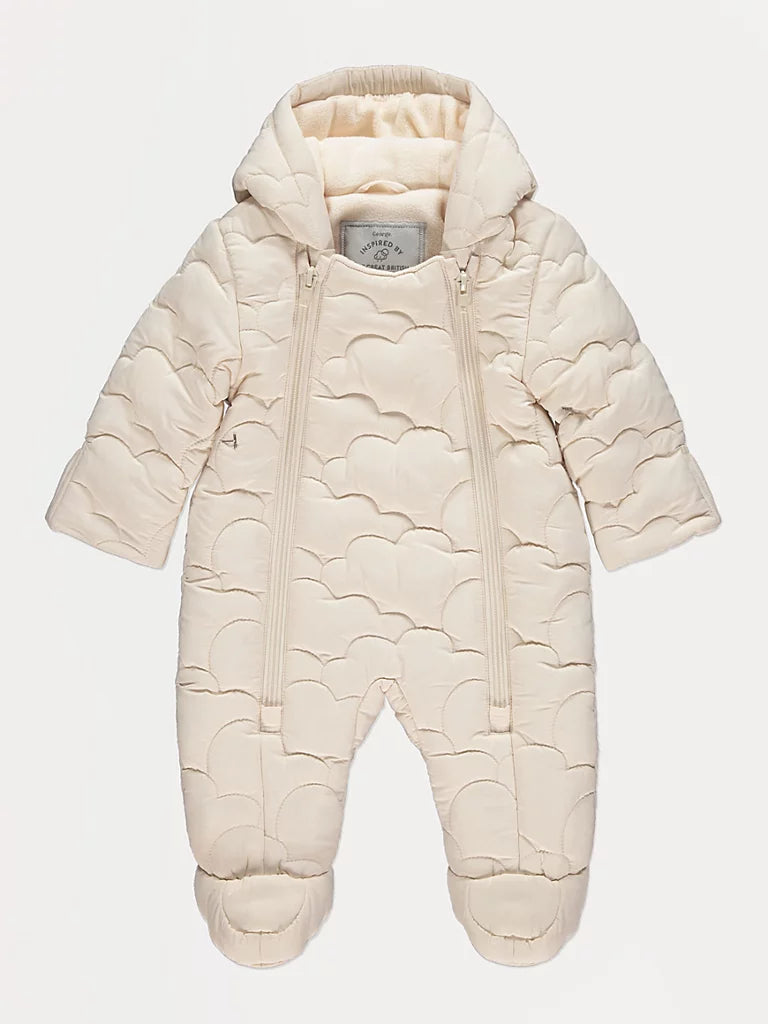 Snowsuit me Kapuc dhe Zinxhir te Dyfishte  – Krem