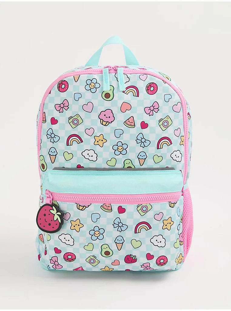 Çante Shpine per Femije me Kuadrata dhe Ikona Kawaii "Sweet Treats"