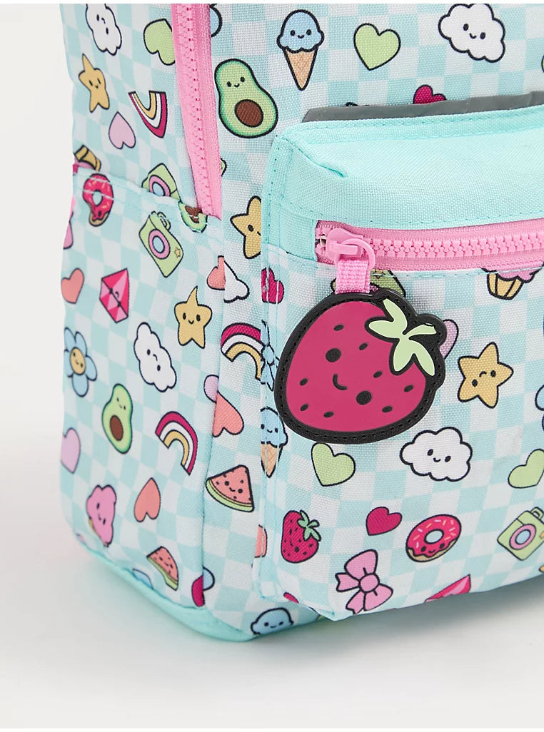 Çante Shpine per Femije me Kuadrata dhe Ikona Kawaii "Sweet Treats"