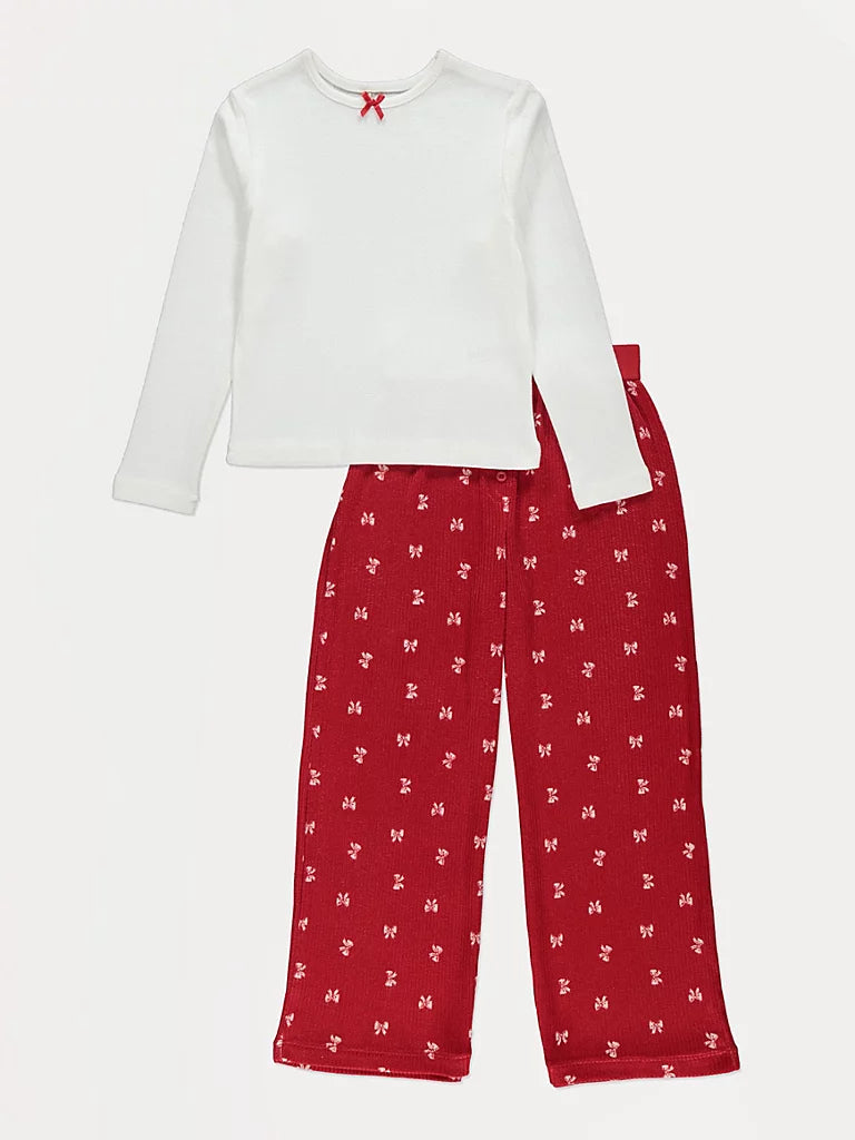 Pizhame Pointelle me Fjongo - Red Bow