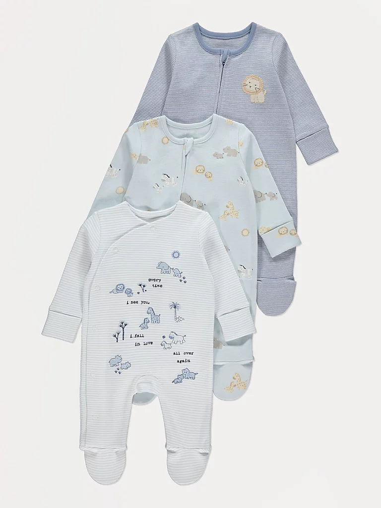 Set me 3 Tutina me Zinxhir & Butona Hapje - Ngjyra Blu