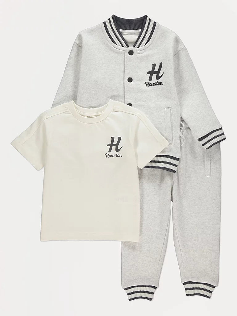Kostum me 3 Pjese Baseball "Houston" - Gri