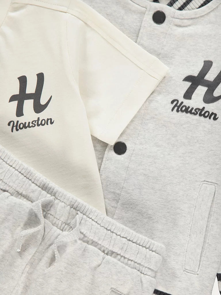Kostum me 3 Pjese Baseball "Houston" - Gri