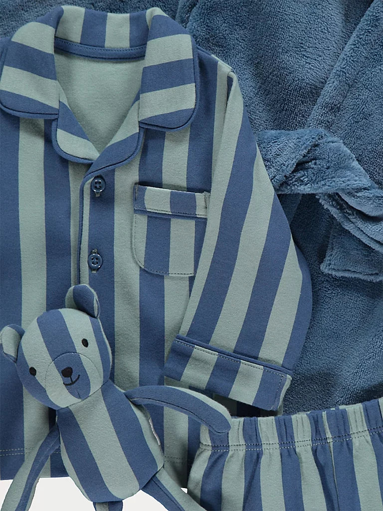 Set 4-pjesesh me Kostum me Vija Blu, Robdishamber dhe Loder Arush