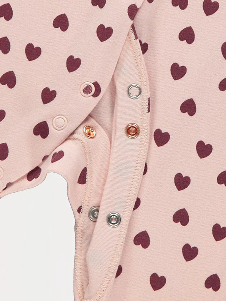 Set me 3 Tutina me Dizajn Zemrash - Burgundy Heart