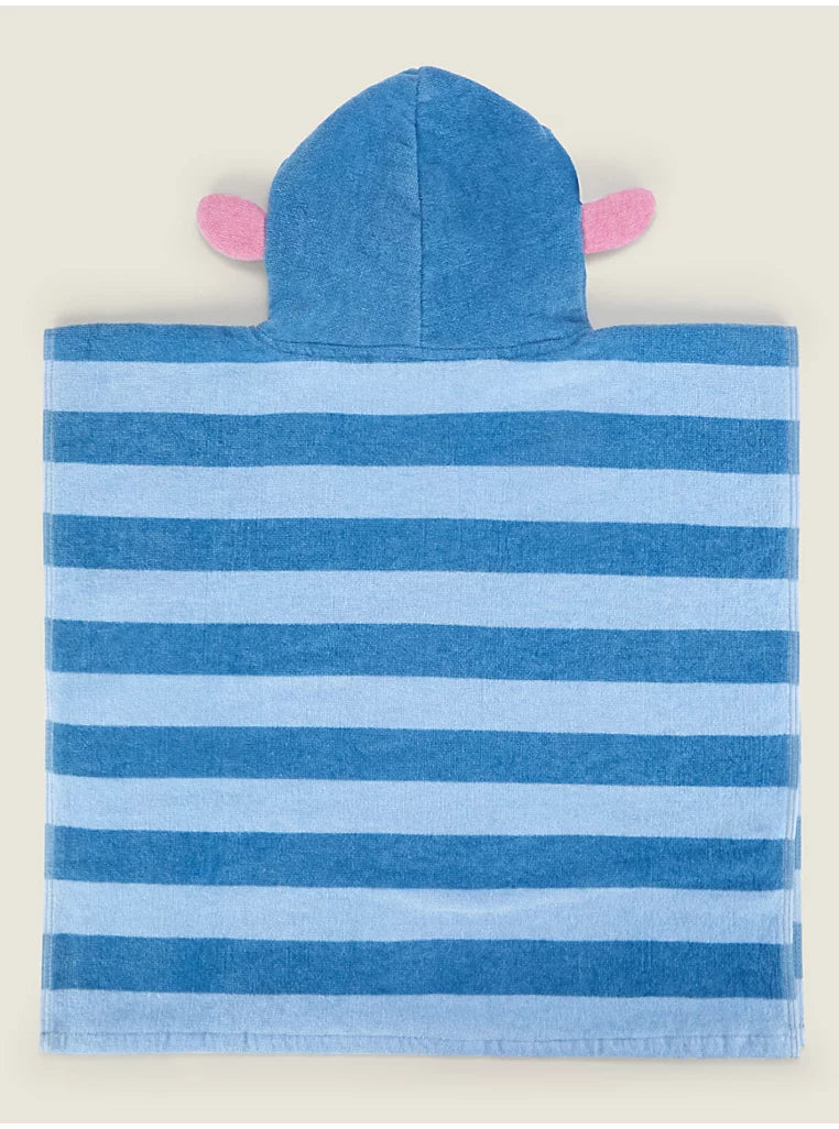 Poncho Plazhi me Kapuç "Stitch Blu"