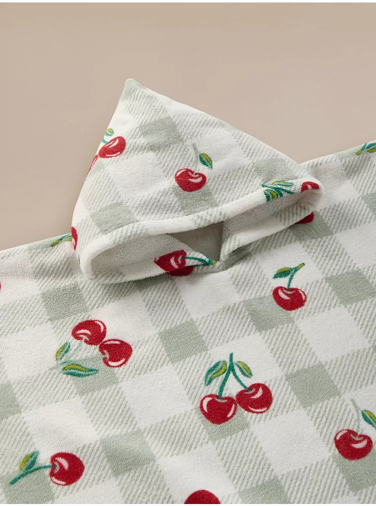 Poncho Plazhi me Kapuc me Qershi "Cherry"
