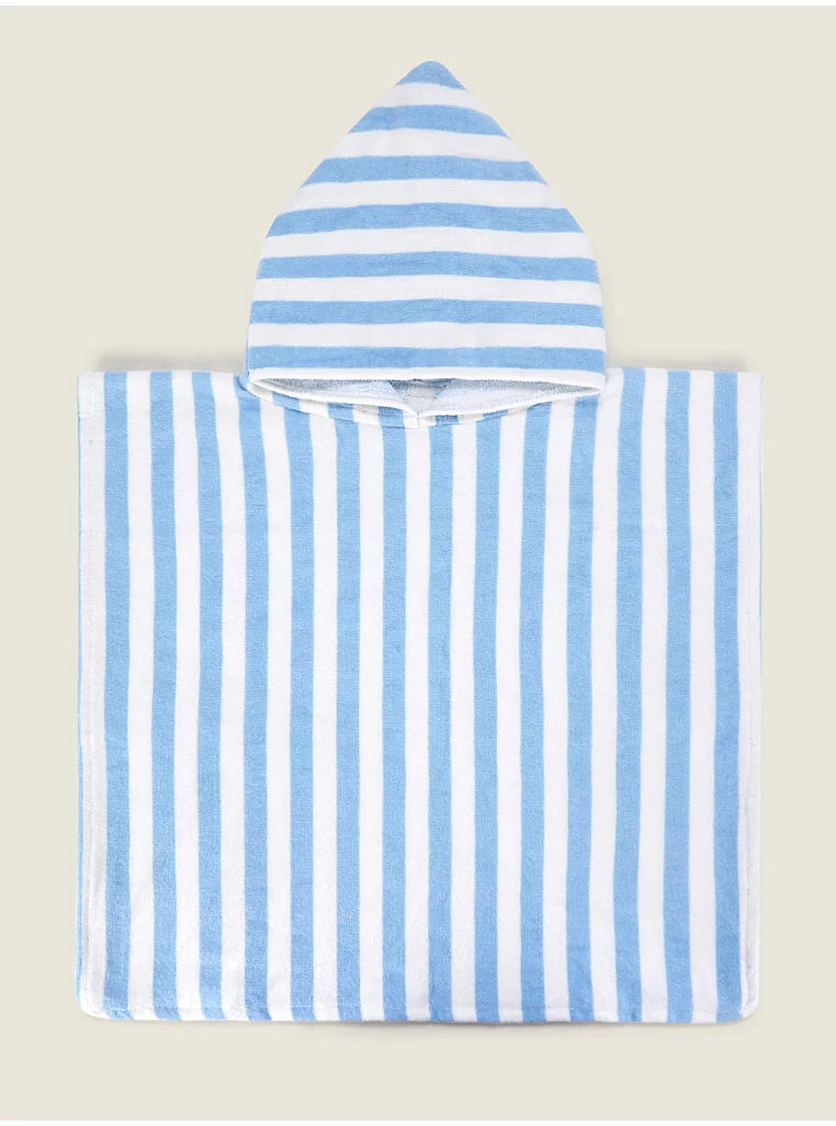 Poncho Plazhi me Kapuc me Vija Blu 2-3 Vjec