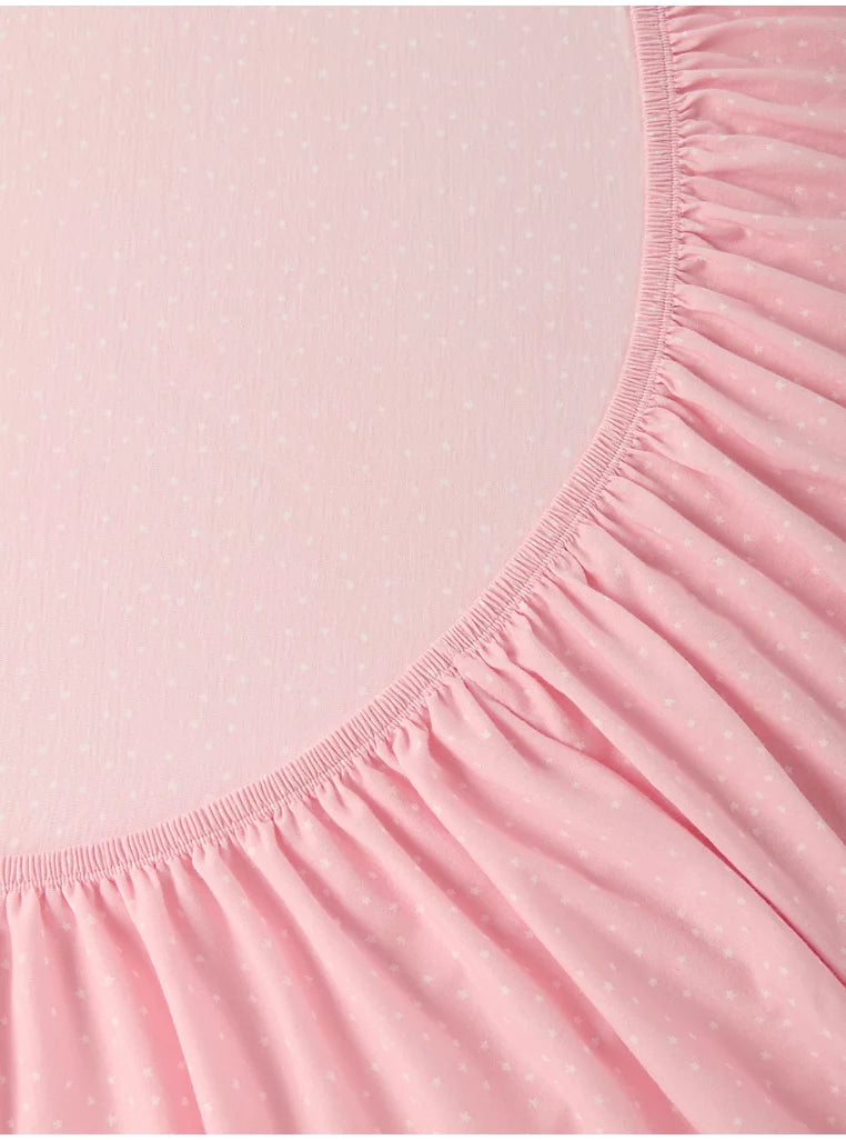 Set me 2 Çarçafë me Lastik – Pambuk 100% Jersey (Rozë & Bardhë)