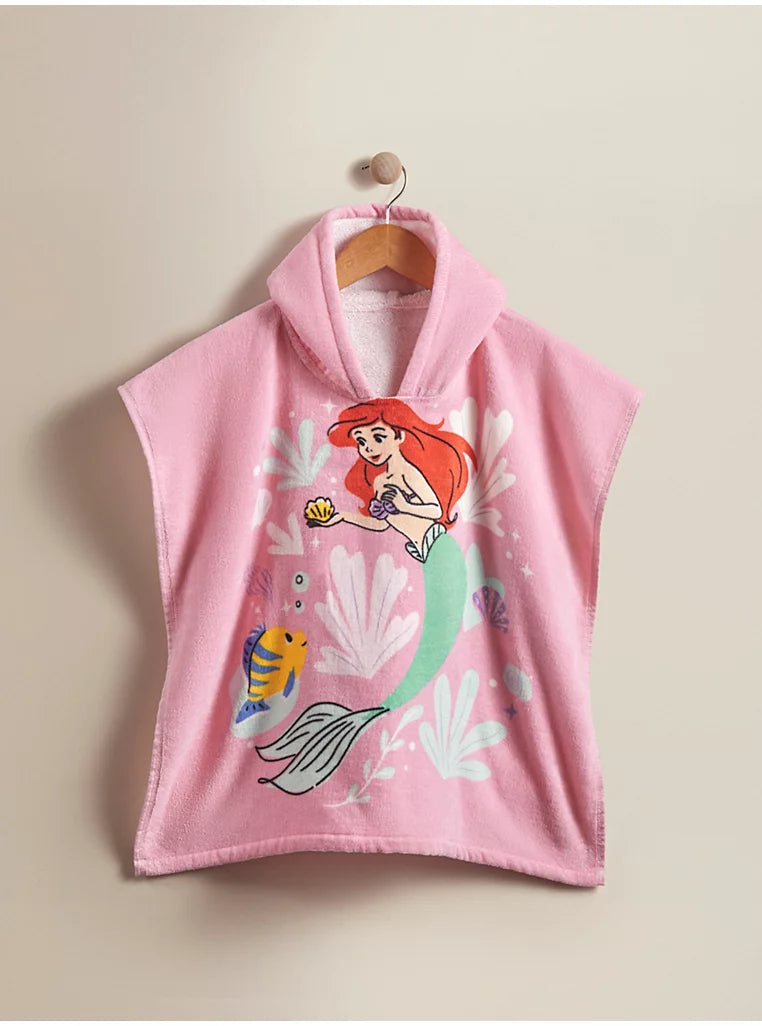 Poncho Plazhi me Kapuc Disney Little Mermaid Pink 2-3 Vjec